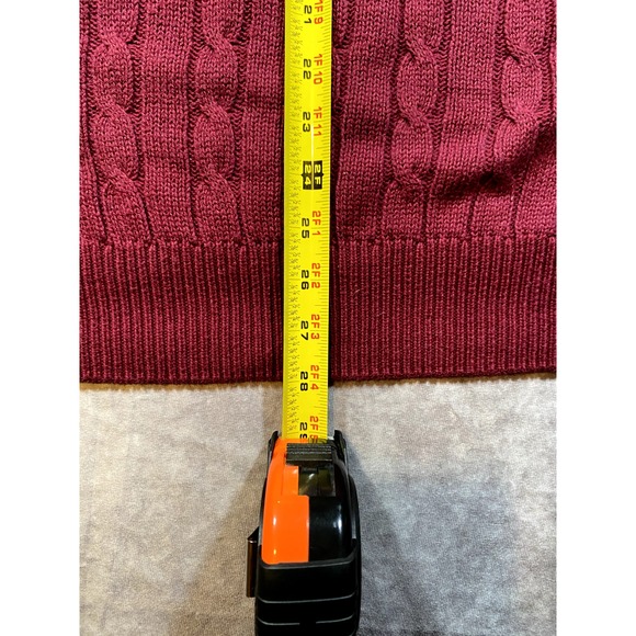 Vintage Cotton Fisherman Sweater Lord Jeff Mens L Chunky Cable Knit Red USA - Picture 7 of 8